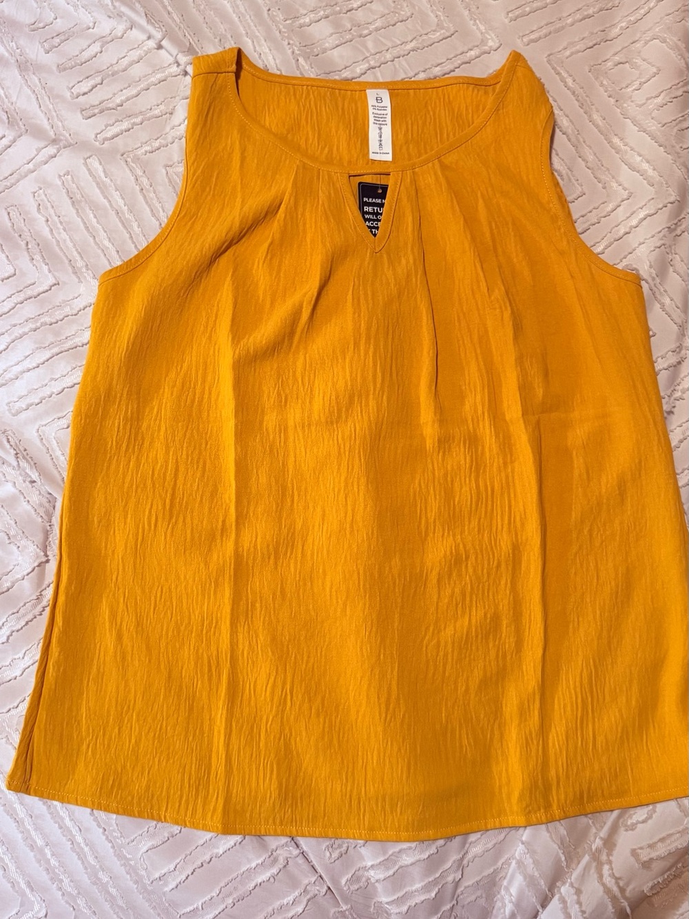 Sleeveless Yellow Tank Top - Brand: Unknown